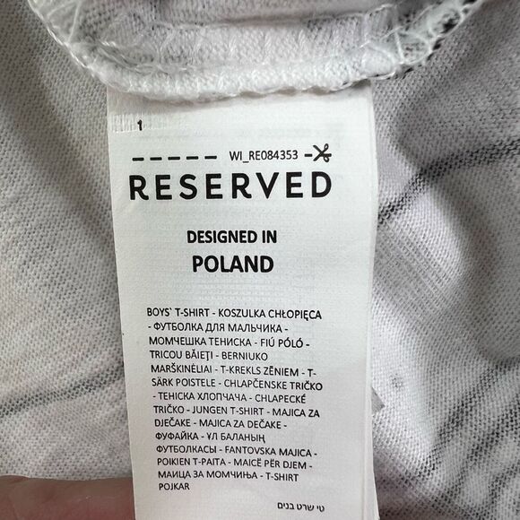 Reserved Eco Aware Short Sleeve Skate Printed White t-shirt Size S/M 100% Cotton - Picture 5 of 9